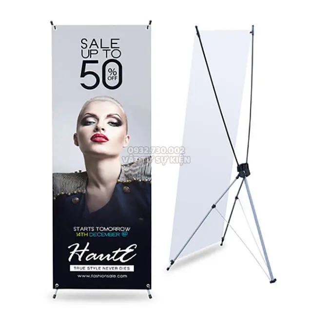 Standee Chữ X Cường Lực Sắt Dày, Nặng 0.6m x 1.6 m